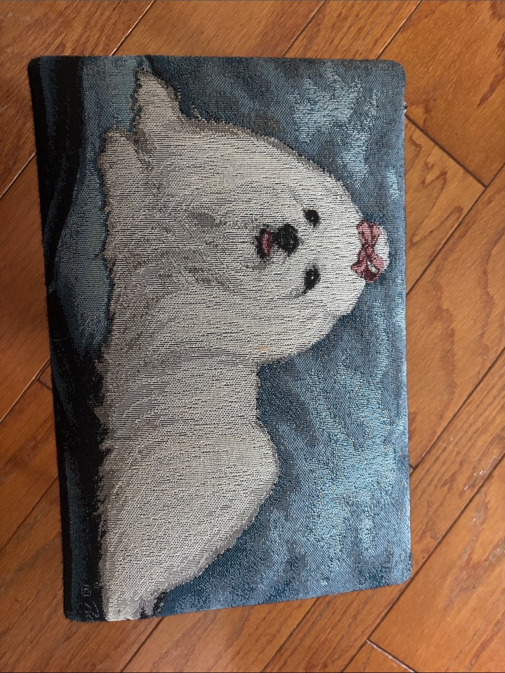 Textured Needlepoint “like” Stool with White Maltese Dog Motif - Picture 5 of 5